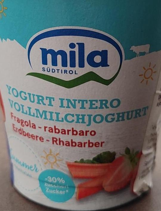 Fotografie - Yogurt intero vollmilchjoghurt erdbeere-rhabarber Mila