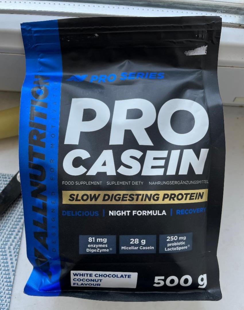 Fotografie - Pro Casein White chocolate Coconut Allnutrition