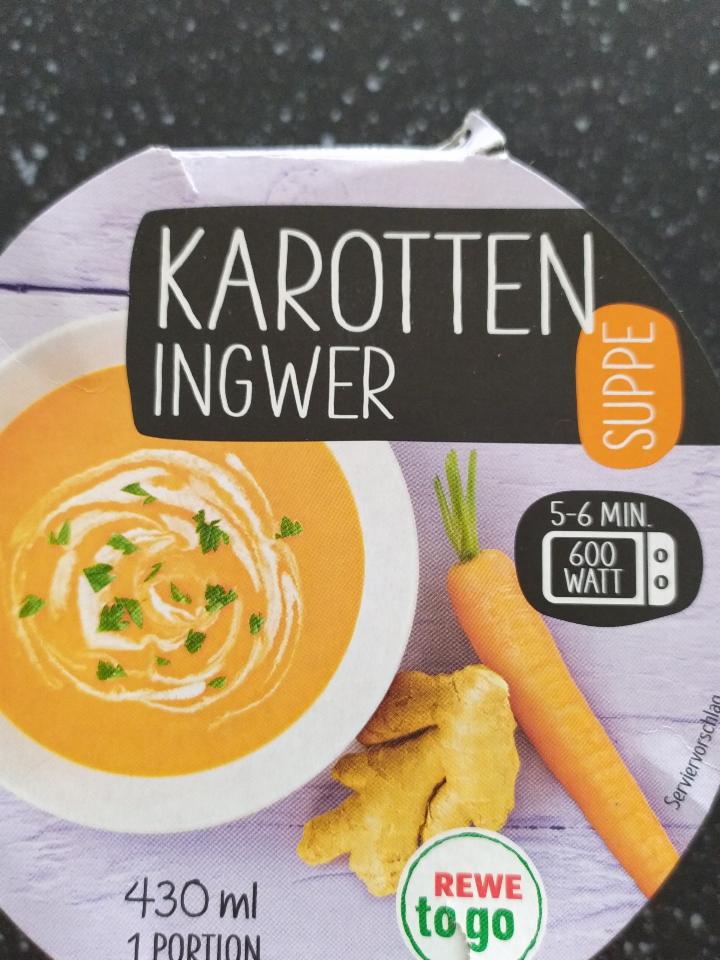 Fotografie - Karotten Ingwer Suppe Rewe to go