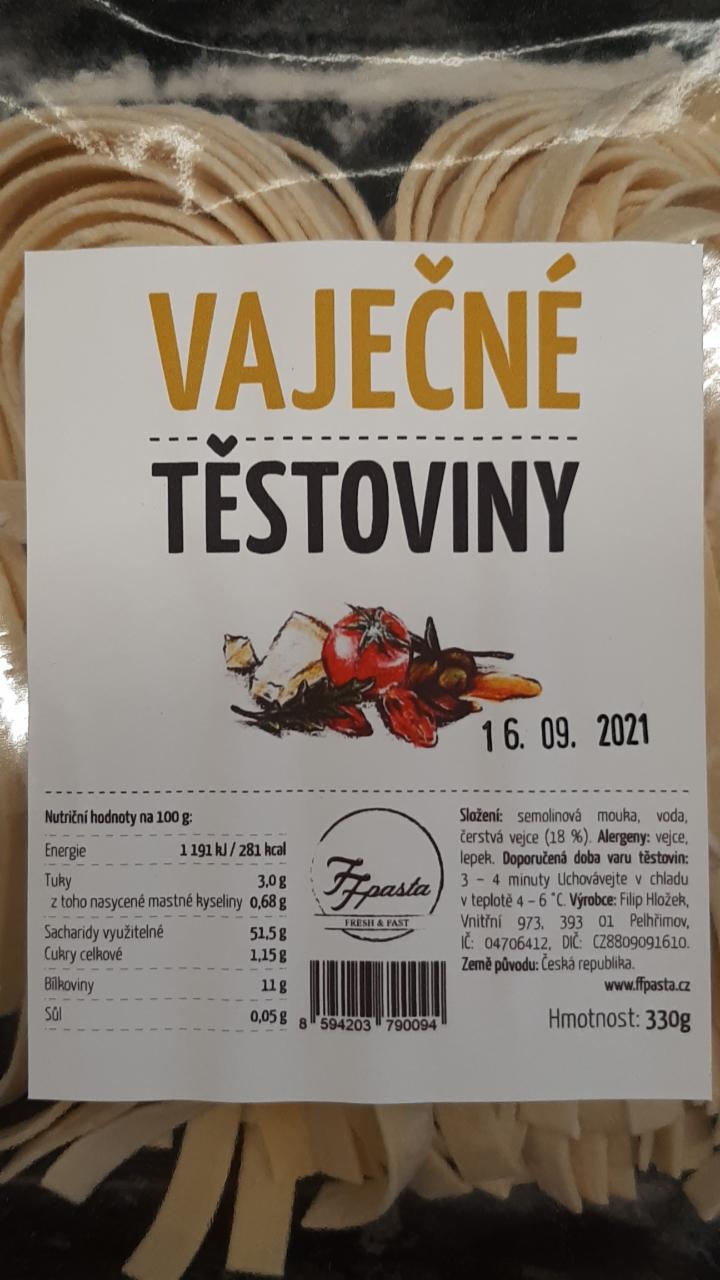 Fotografie - Vaječné těstoviny FF pasta