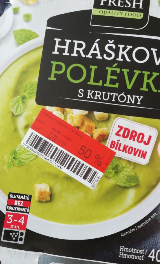 Fotografie - hrášková polévka s krutóny Simply Fresh