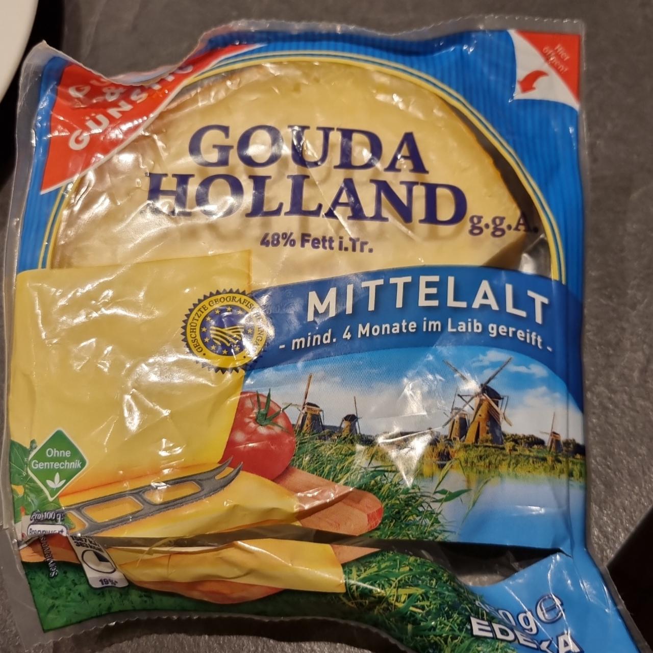 Fotografie - Gouda Holland Mittelalt 48% Fett Gut & Günstig