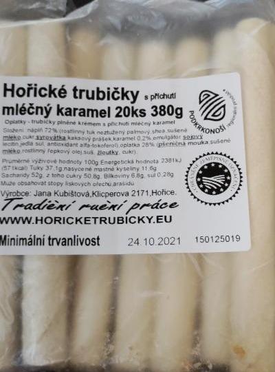 Fotografie - Hořické trubičky s příchutí mléčný karamel