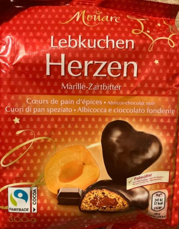 Fotografie - Lebkuchen Herzen Marille-Zartbitter Monarc