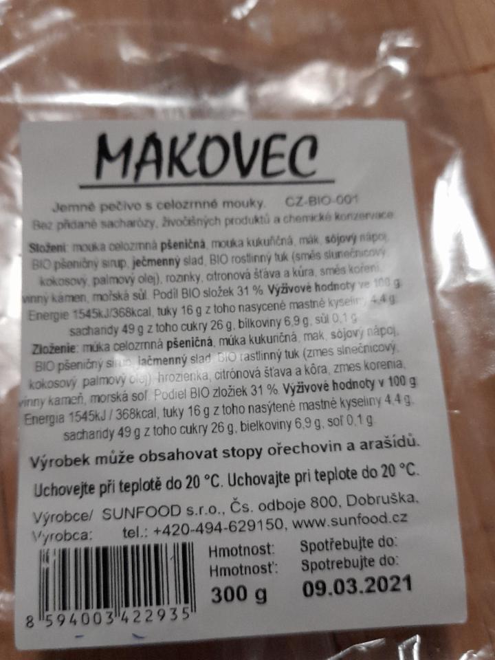 Fotografie - Makovec Sunfood