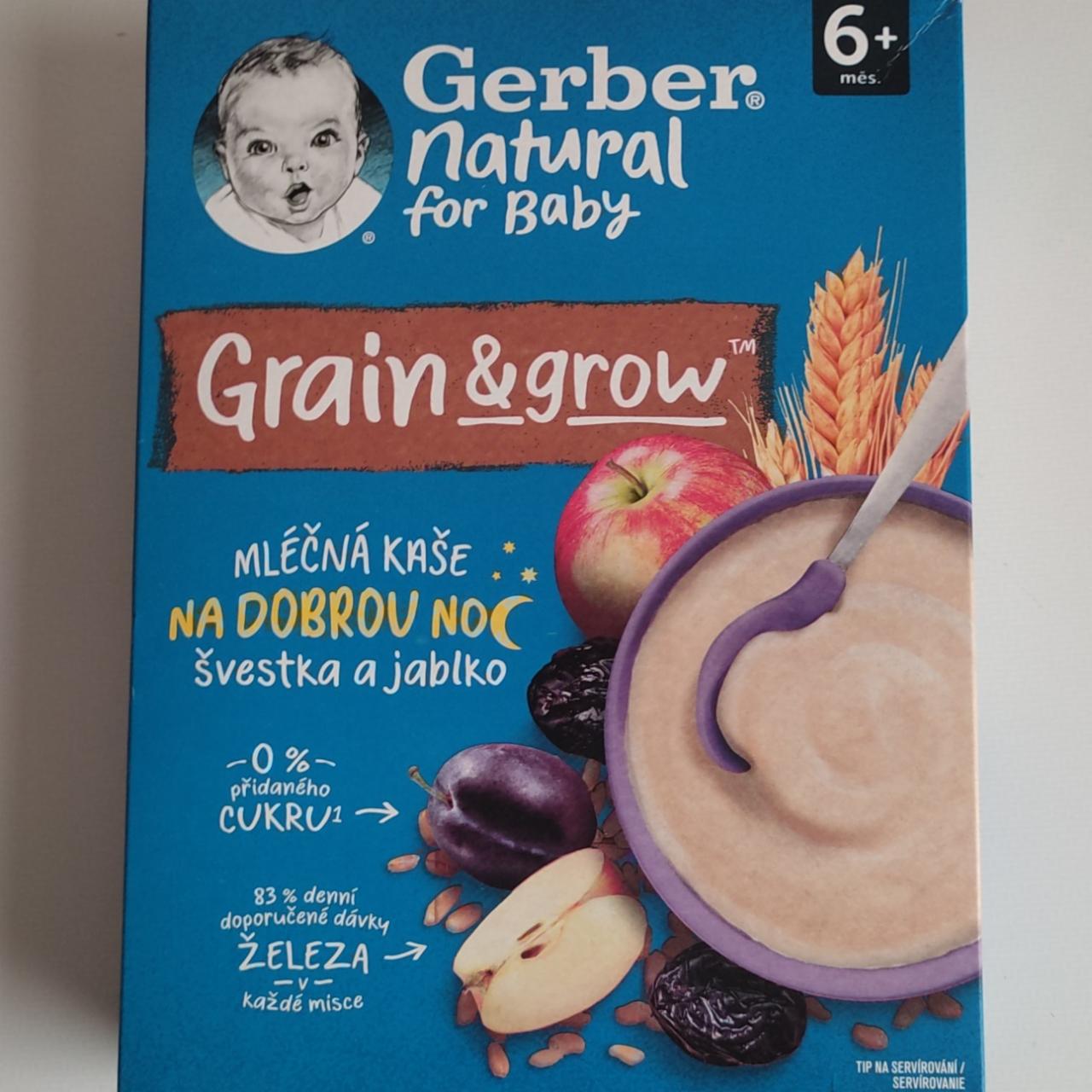 Fotografie - Grain & grow mléčná kaše na dobrou noc švestka a jablko Gerber