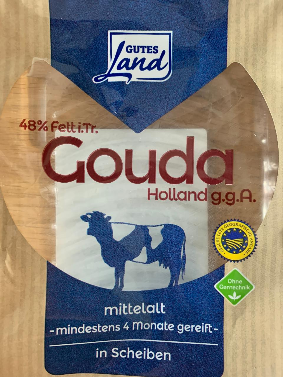 Fotografie - Gouda 48% Fett i.Tr. Holland g.g.A. Gutes Land