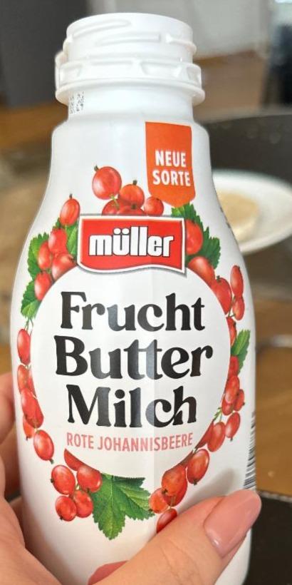 Fotografie - Frucht butter milch rote johannisbeere Müller