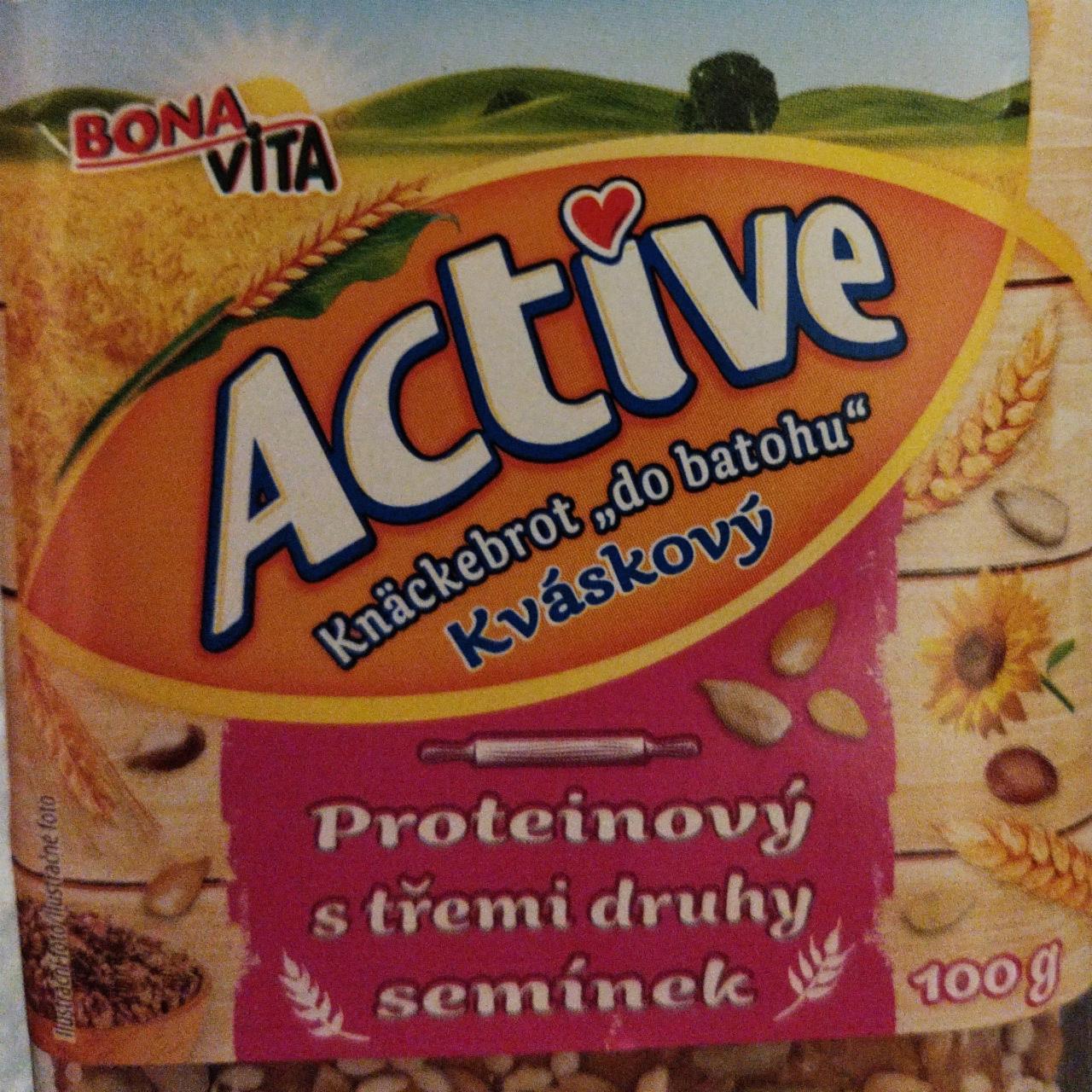 Fotografie - Active Knäckebrot 'do batohu' kváskový proteinový s třemi druhy semínek Bonavita