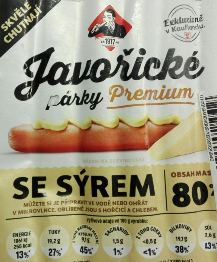 Fotografie - Javořické párky premium se sýrem Kostelecké uzeniny