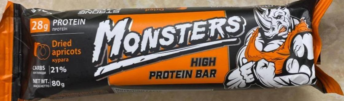 Fotografie - Monsters High Protein Bar Dried Apricots Excellent Nutrition