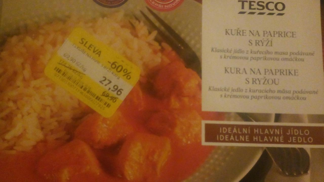 Fotografie - Kuře na paprice rýže Tesco