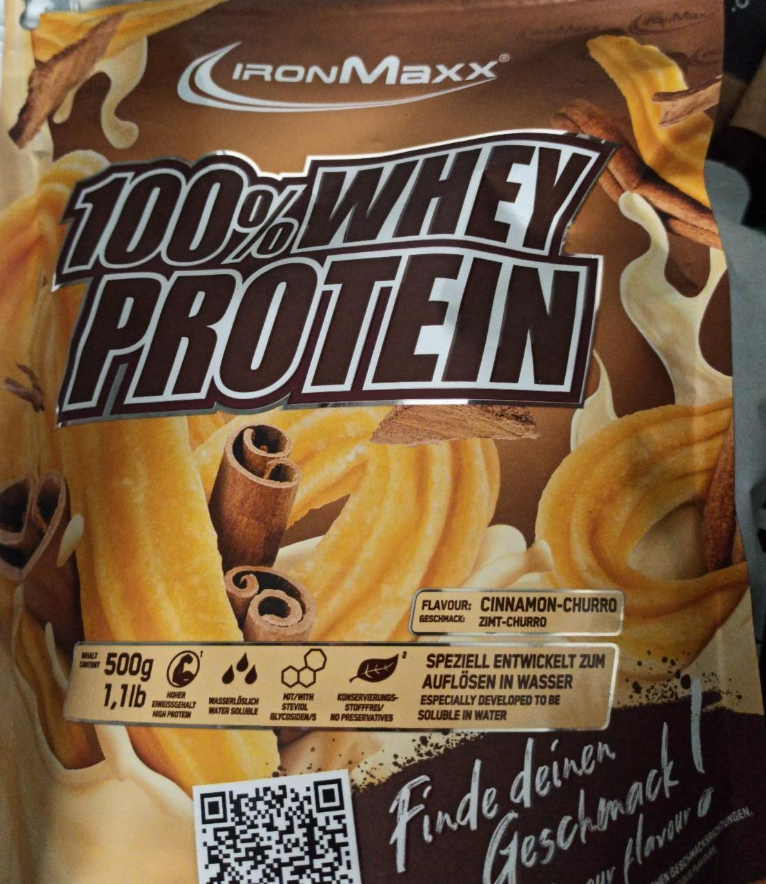 Fotografie - 100% Whey protein Cinnamon Churros IronMaxx