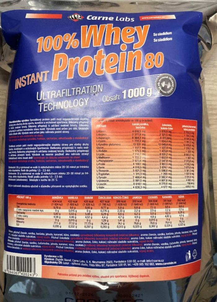 Fotografie - 100% whey instant protein 80 cookies Carne Labs