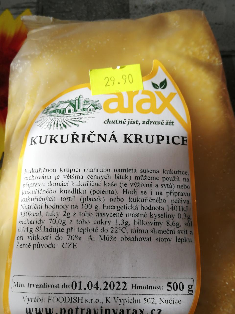 Fotografie - Kukuřičná krupice Arax