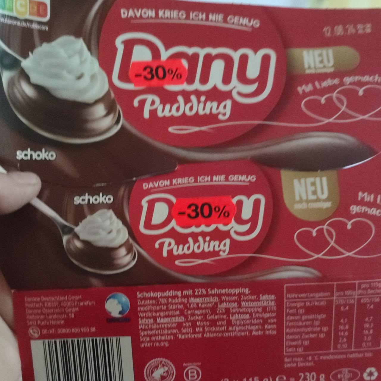 Fotografie - Dany pudding schoko Danone