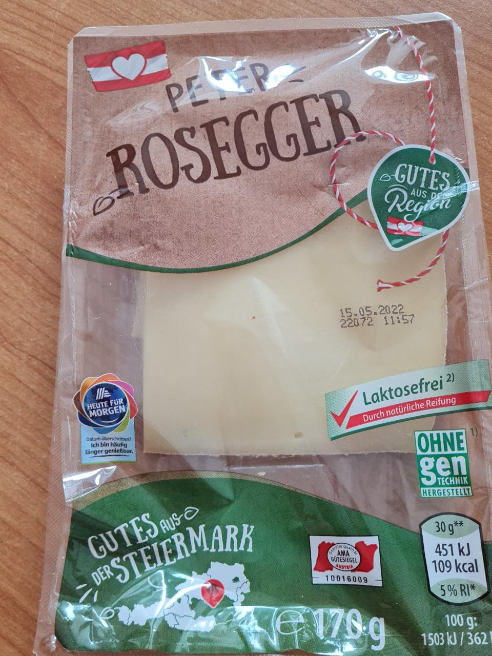 Fotografie - Schnittkäse 45% Fett laktosefrei Peter Rosegger