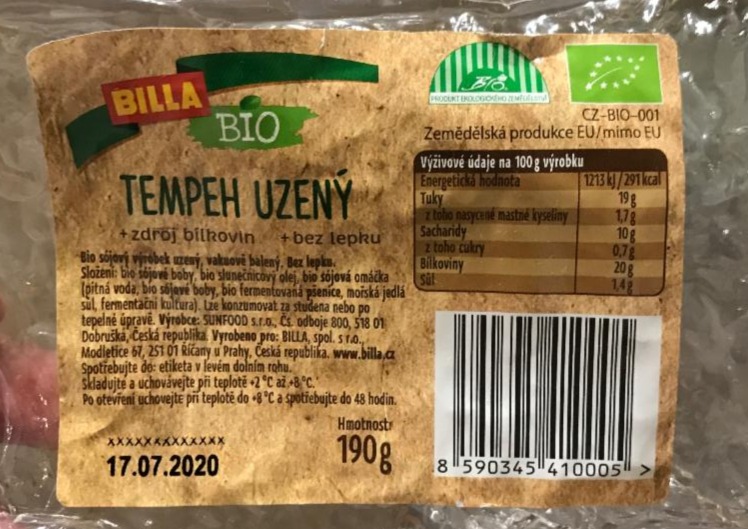 Fotografie - Bio tempeh uzený Billa