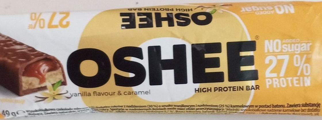 Fotografie - Vanilla Flavour & Caramel High Protein Bar Oshee