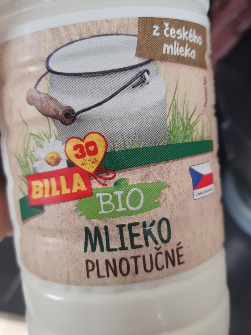 Fotografie - Mléko plnotučné Billa Bio