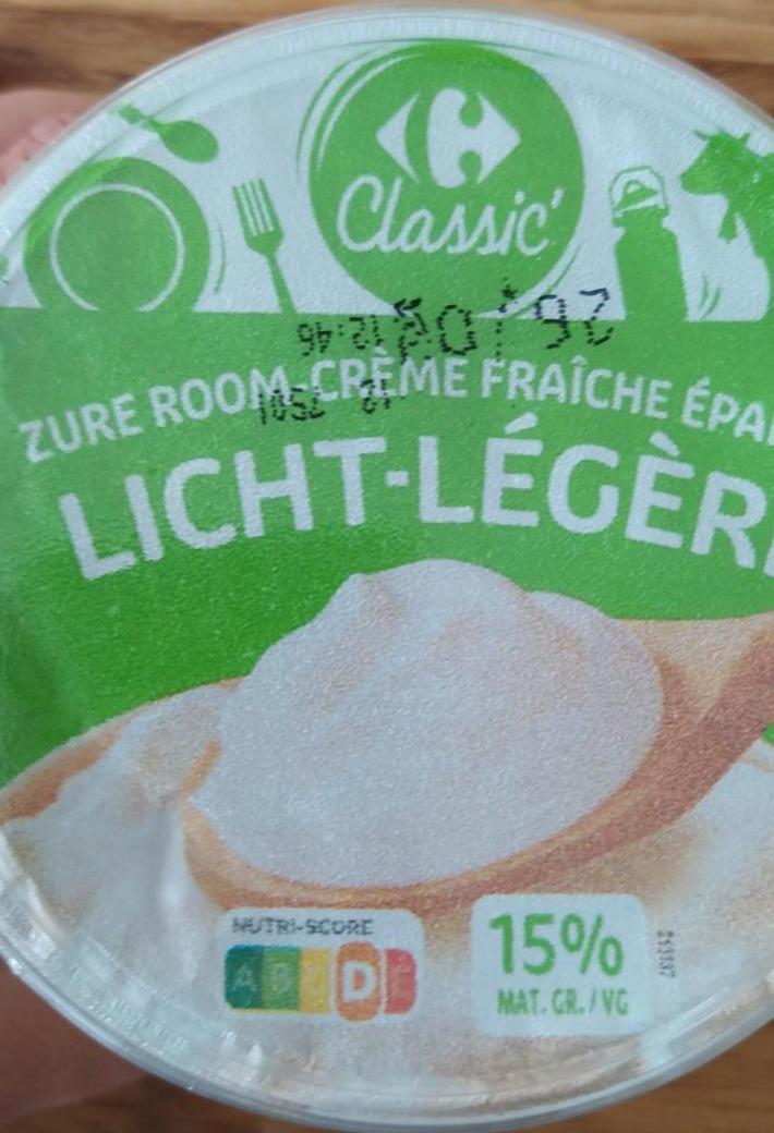 Fotografie - Crème fraîche épaisse Légère 15% Carrefour Classic