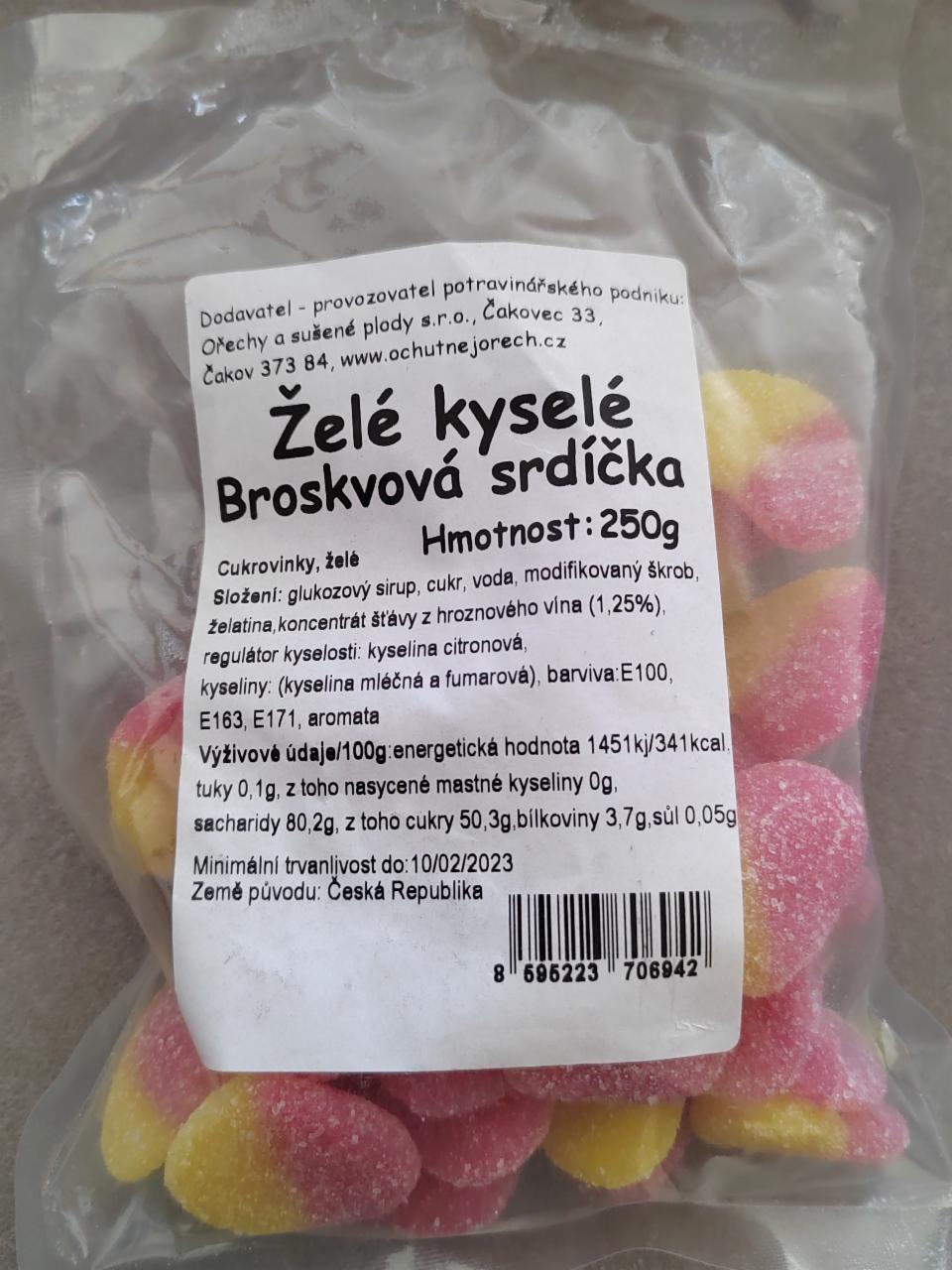 Fotografie - Želé kyselé Broskvová srdíčka