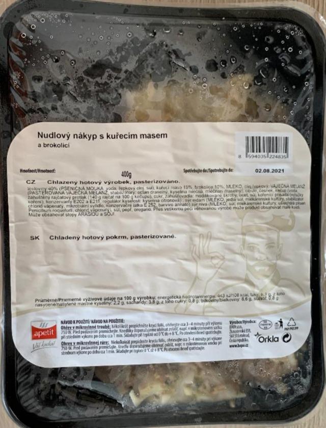 Fotografie - Nudlový nákyp s kuřecím masem a brokolicí Apetit