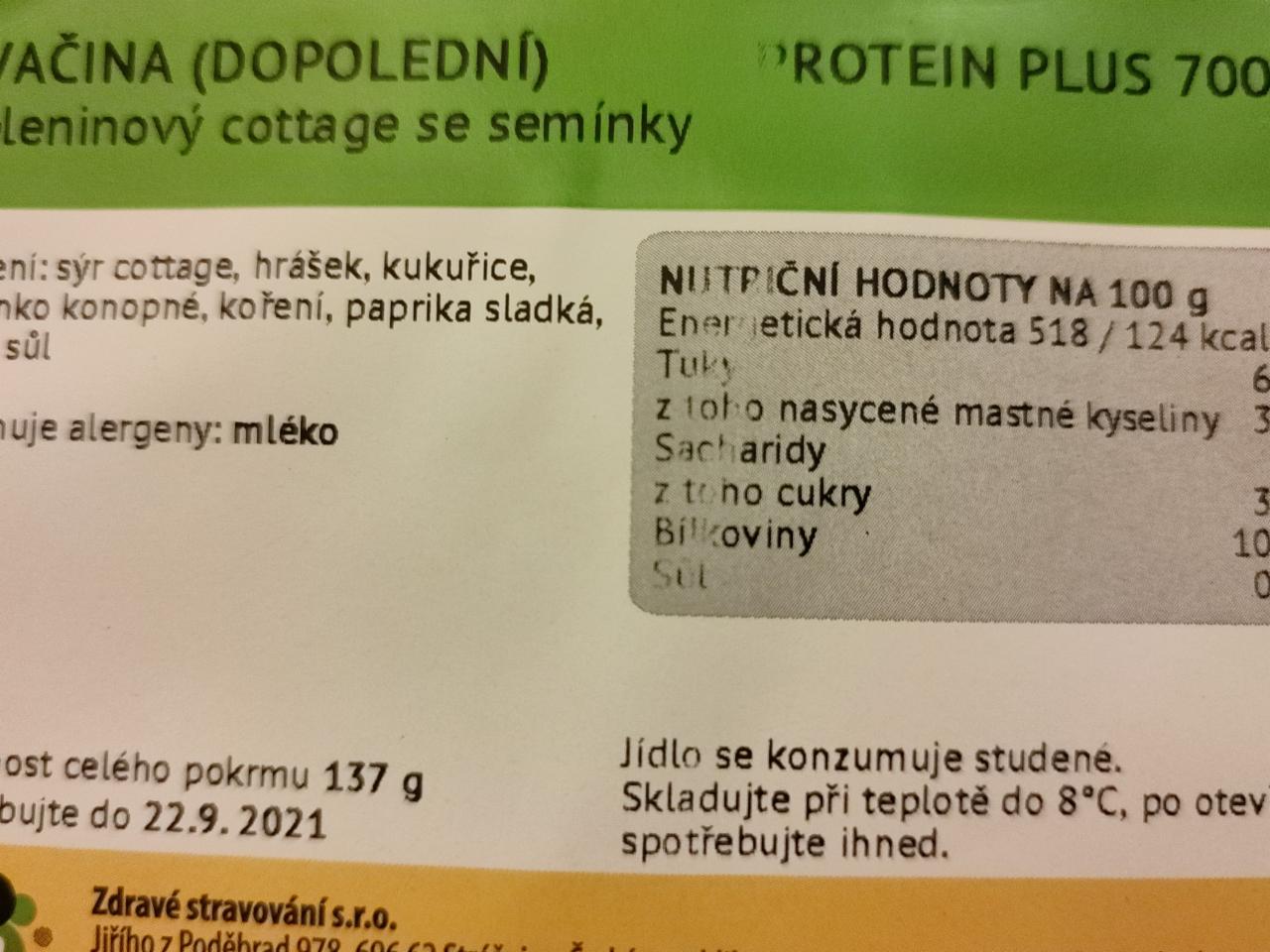 Fotografie - zeleninový cottage se semínky Zdravé stravování