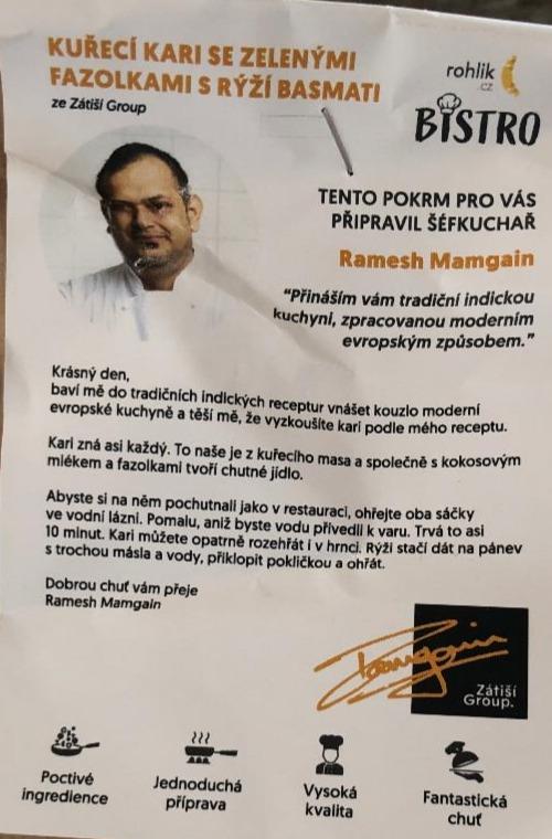 Fotografie - Kuřecí kari se zelenými fazolkami s rýží Basmati Rohlík