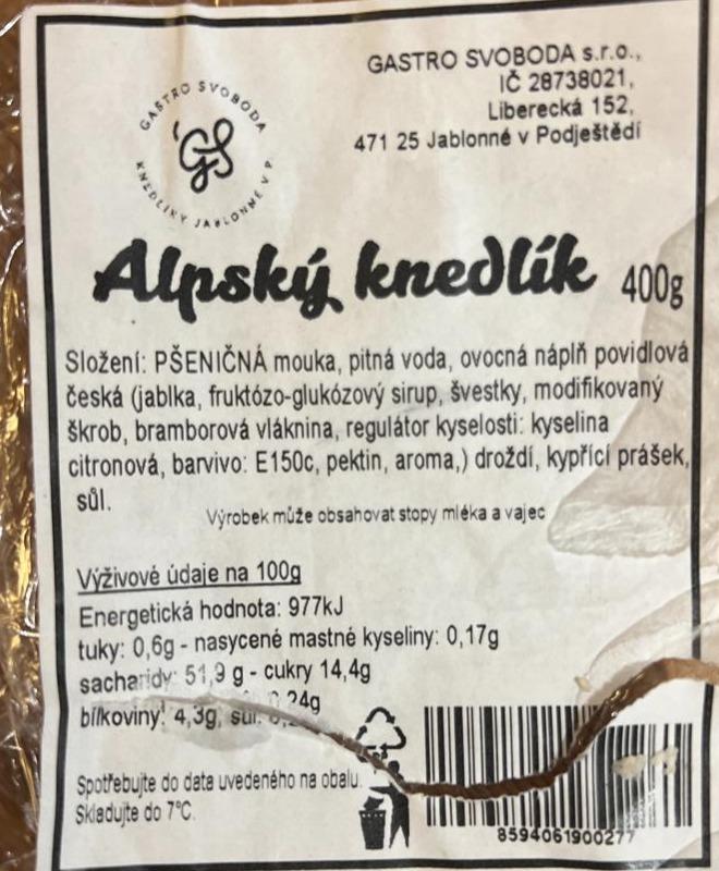 Fotografie - Alpský knedlík Gastro Svoboda