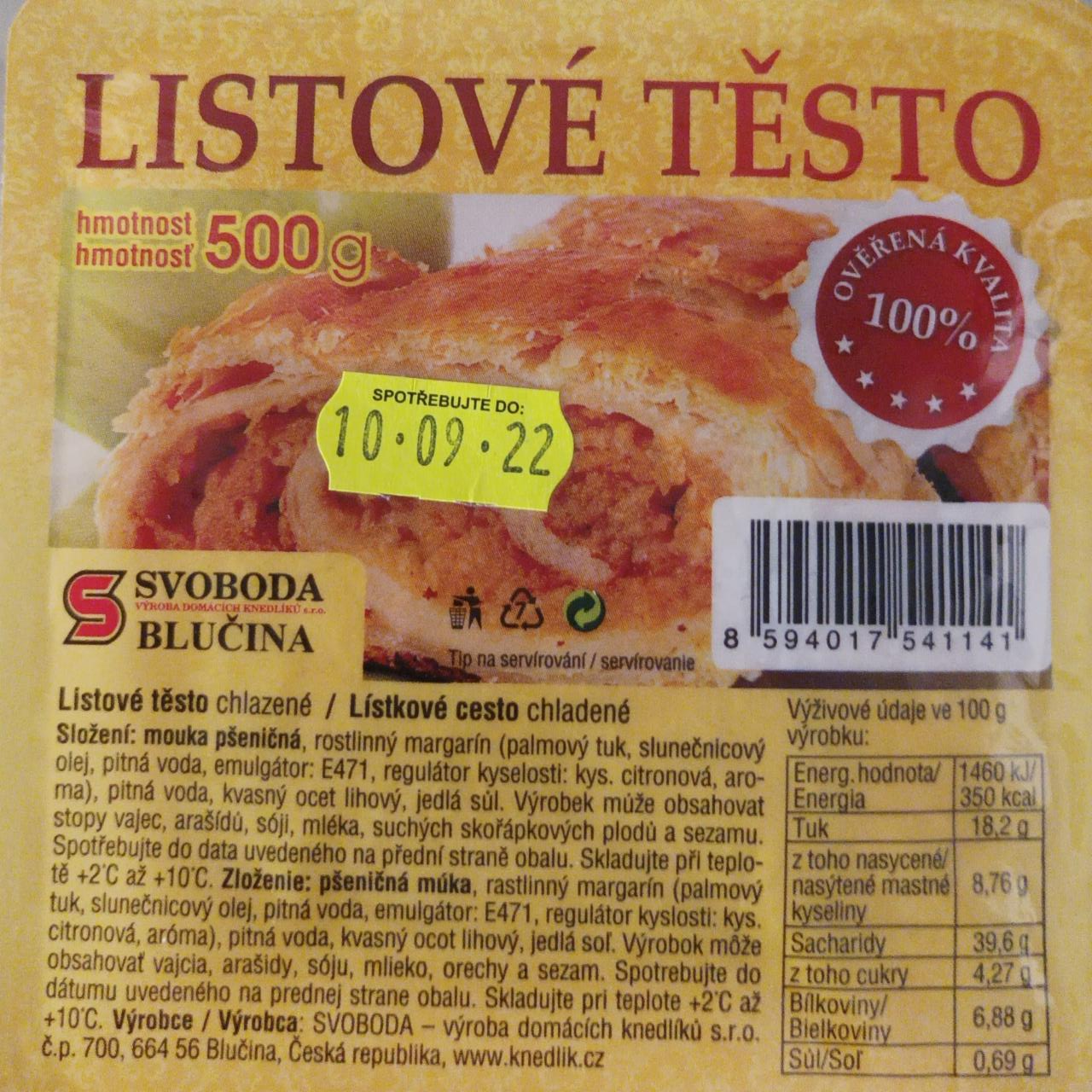 Fotografie - Listové těsto chlazené Svoboda