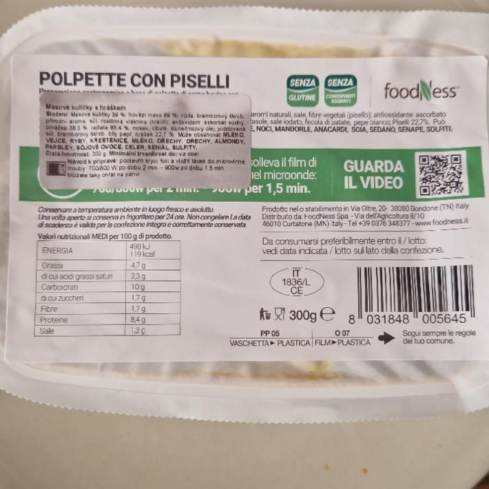 Fotografie - Polpette con piselli FoodNess