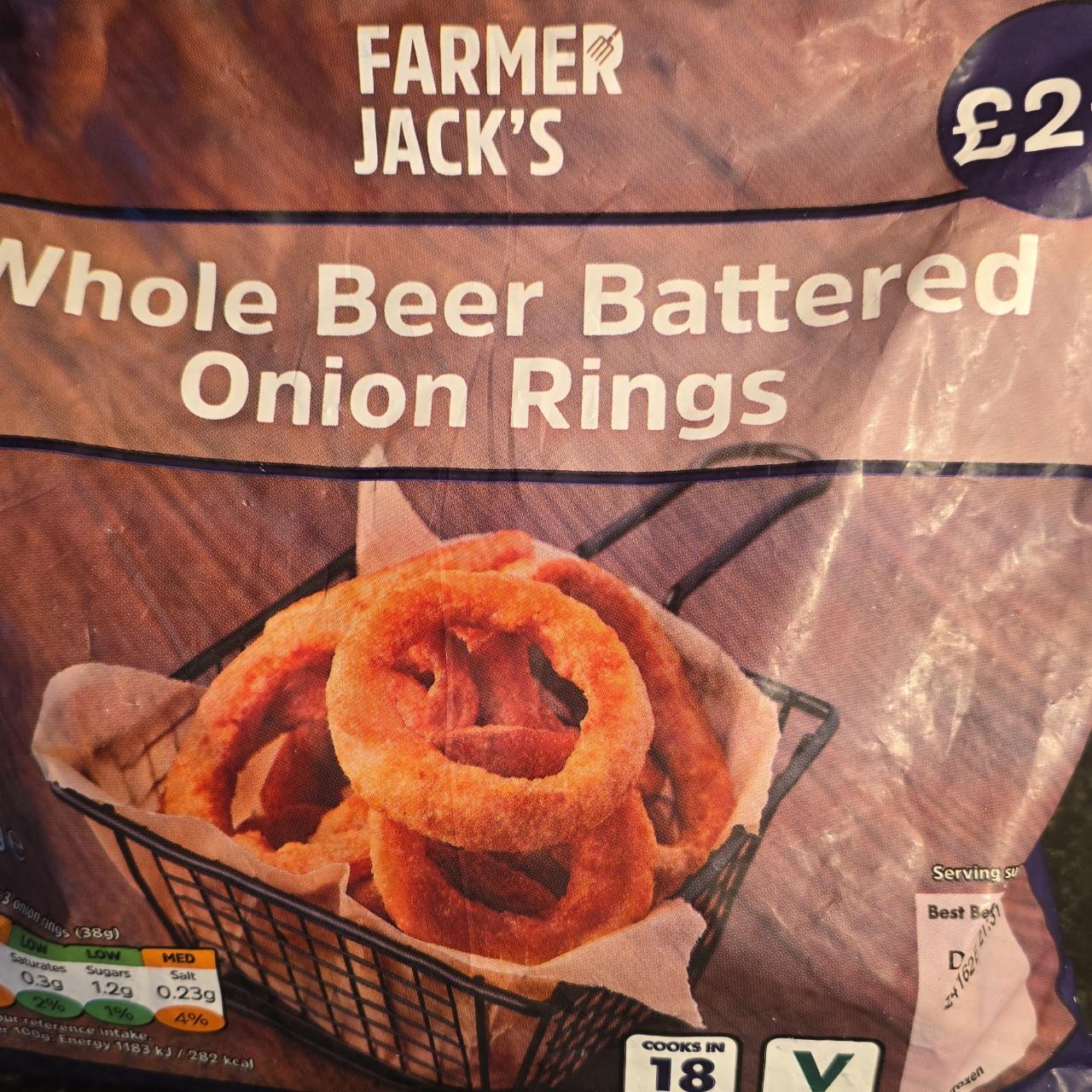 Fotografie - Whole beer battered onion rings Farmer Jack's