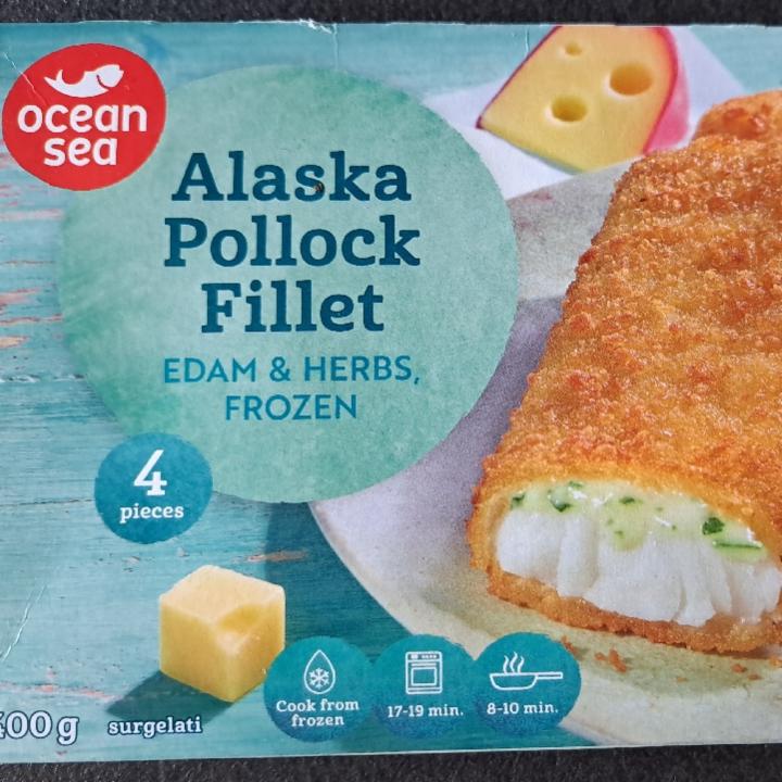 Fotografie - Alaska pollock fillet edam & herbs frozen Ocean Sea