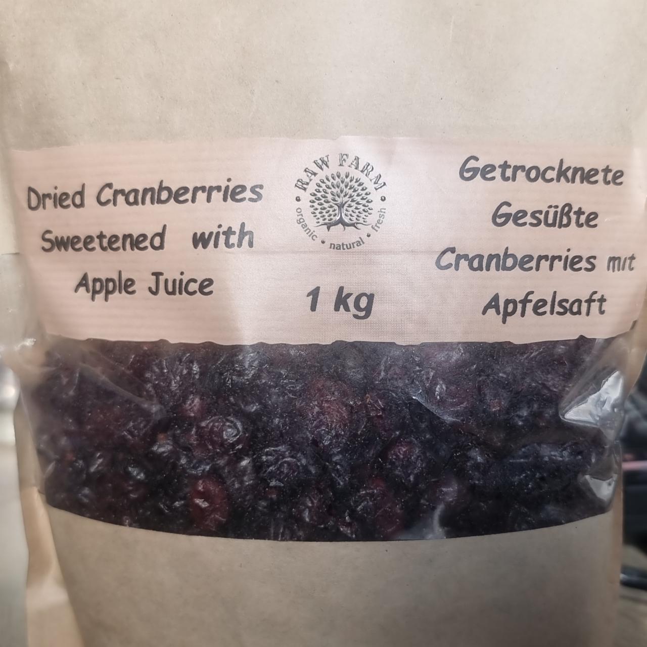 Fotografie - Dried cranberries sweetened with apple juice Raw Farm