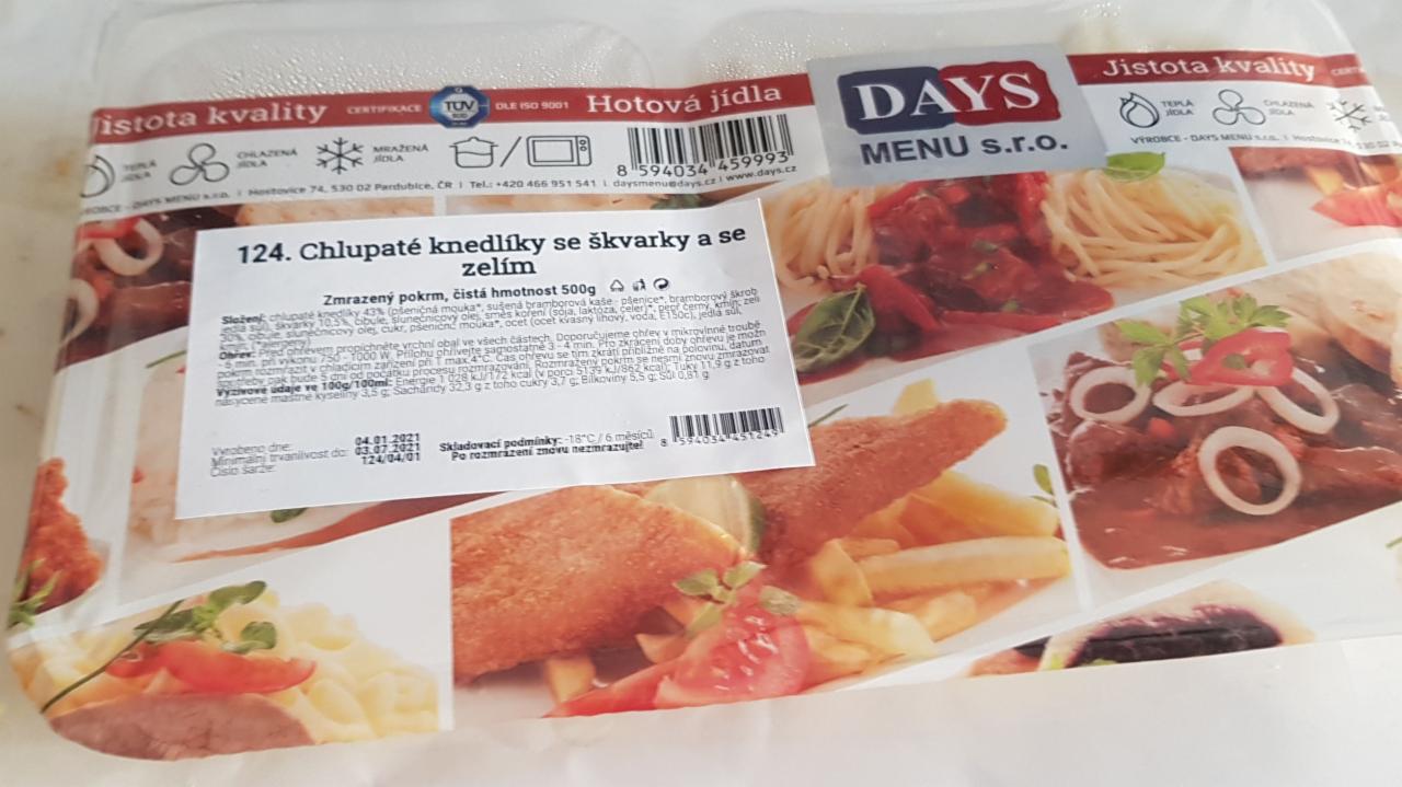 Fotografie - chlupaté knedlíky se škvarky a se zelím Days menu