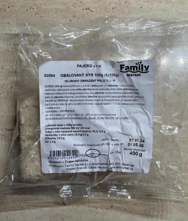 Fotografie - Obalovaný sýr hluboko zmrazený polotovar Family Market