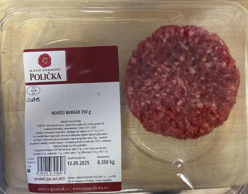Fotografie - Hovězí burger Maso uzeniny Polička