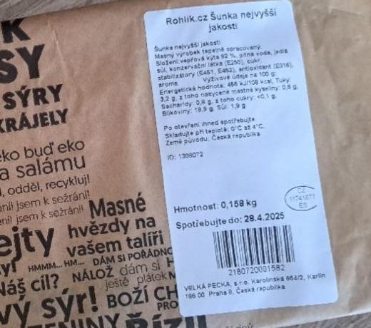 Fotografie - Šunka nejvyšší jakosti Rohlik.cz