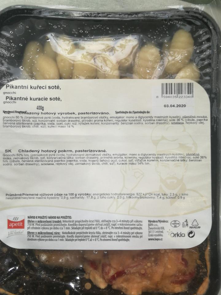 Fotografie - Pikantní kuřecí soté a gnocchi Apetit