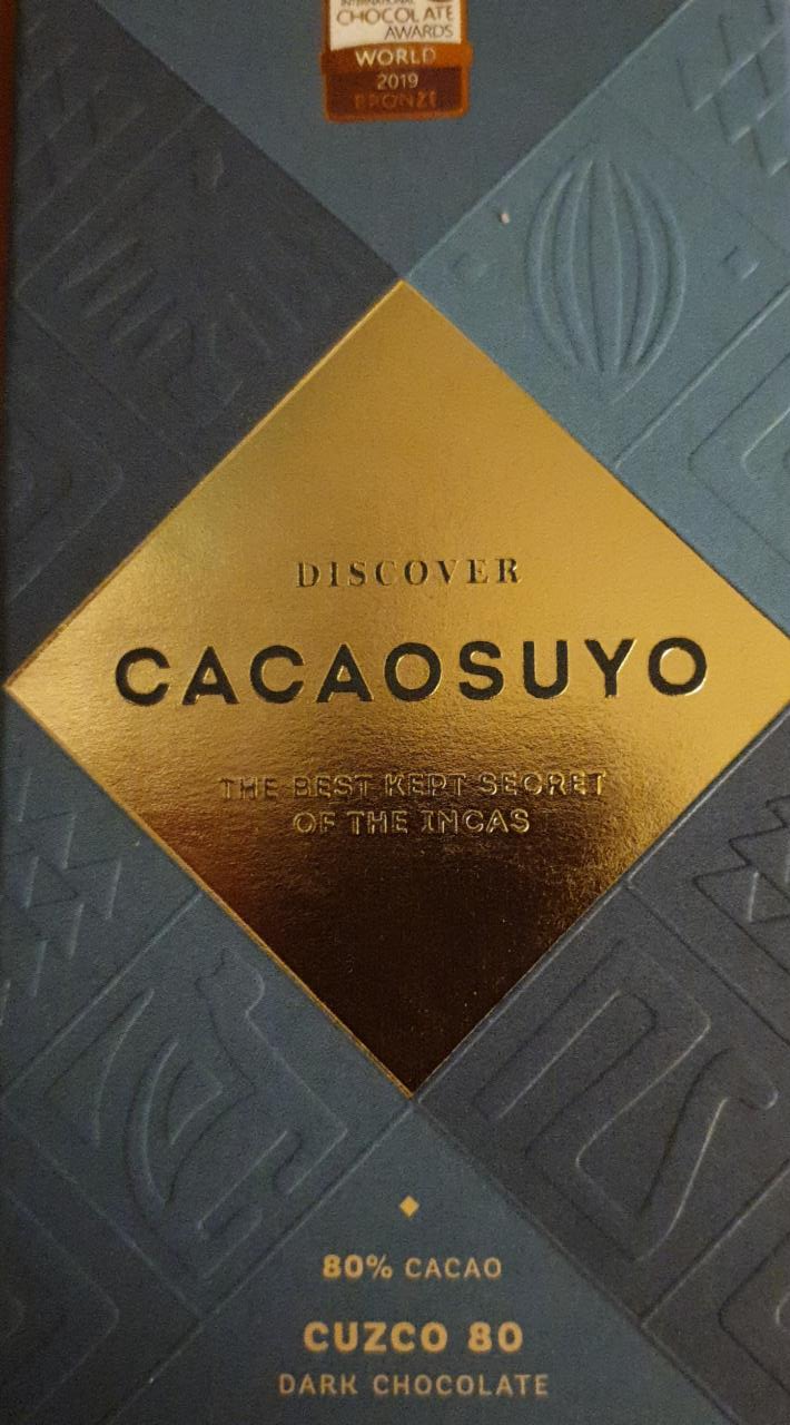 Fotografie - Cacaosuyo Dark Chocolate 80% cacao Cuzco 80