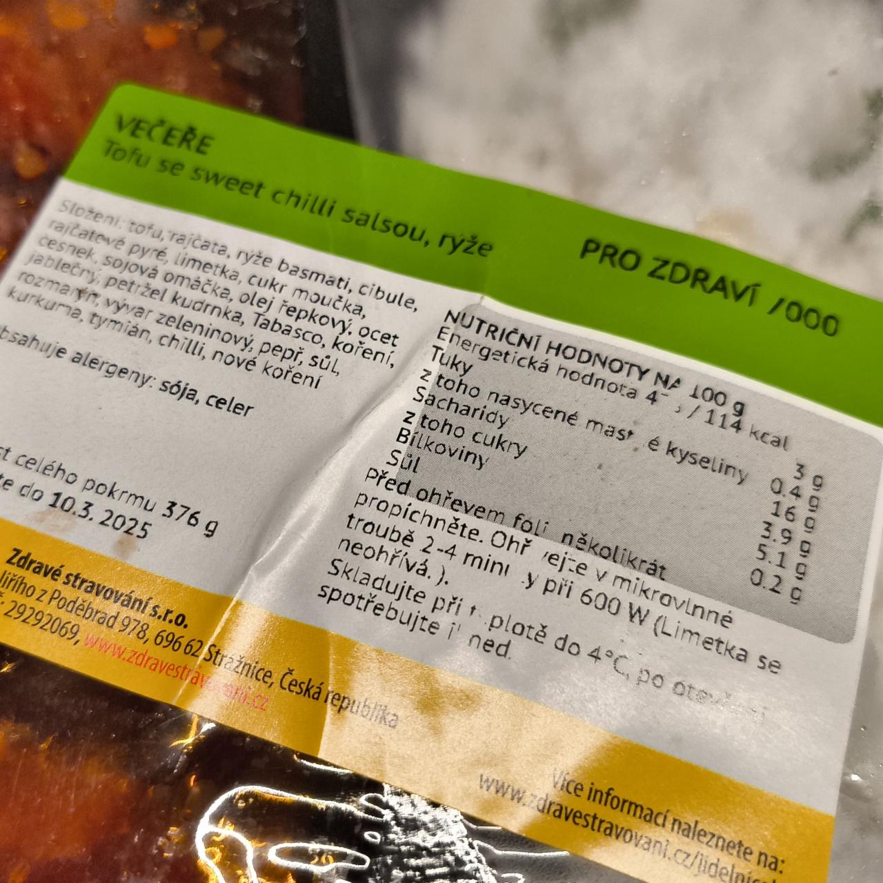 Fotografie - Tofu se sweet chilli salsou, rýže Zdravé stravování