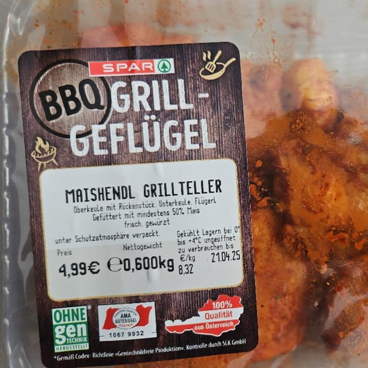 Fotografie - BBQ grillgeflügel maishendl grillteller Spar