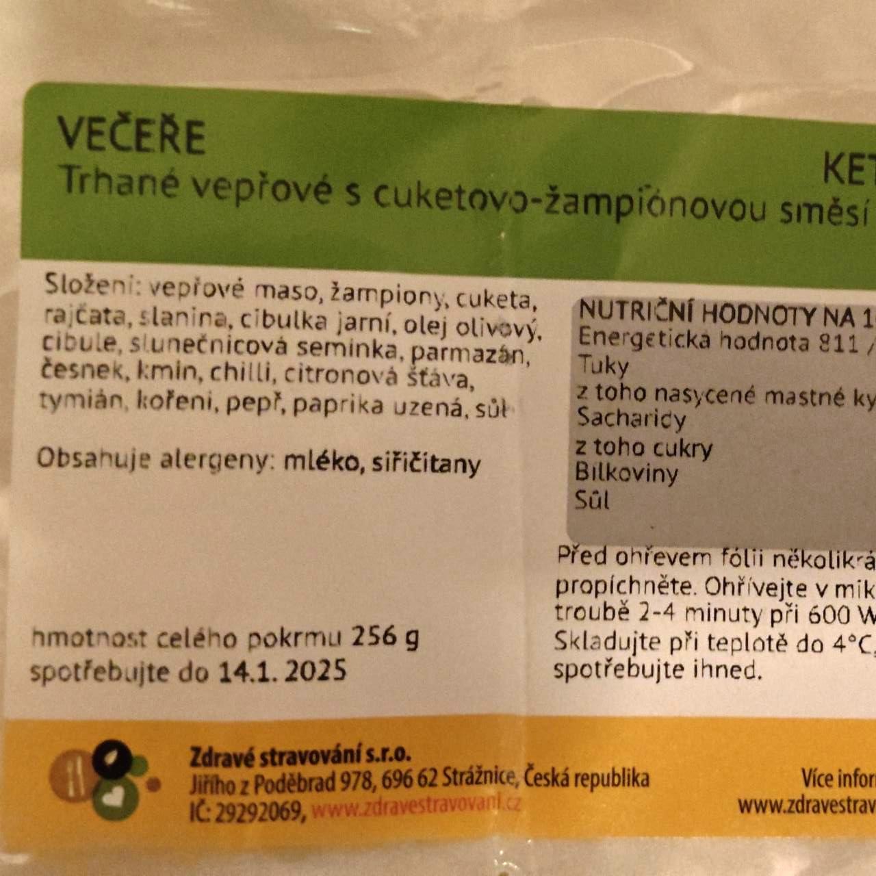 Fotografie - Trhané vepřové s cuketovo-žampiónovou směsí Zdravé stravování