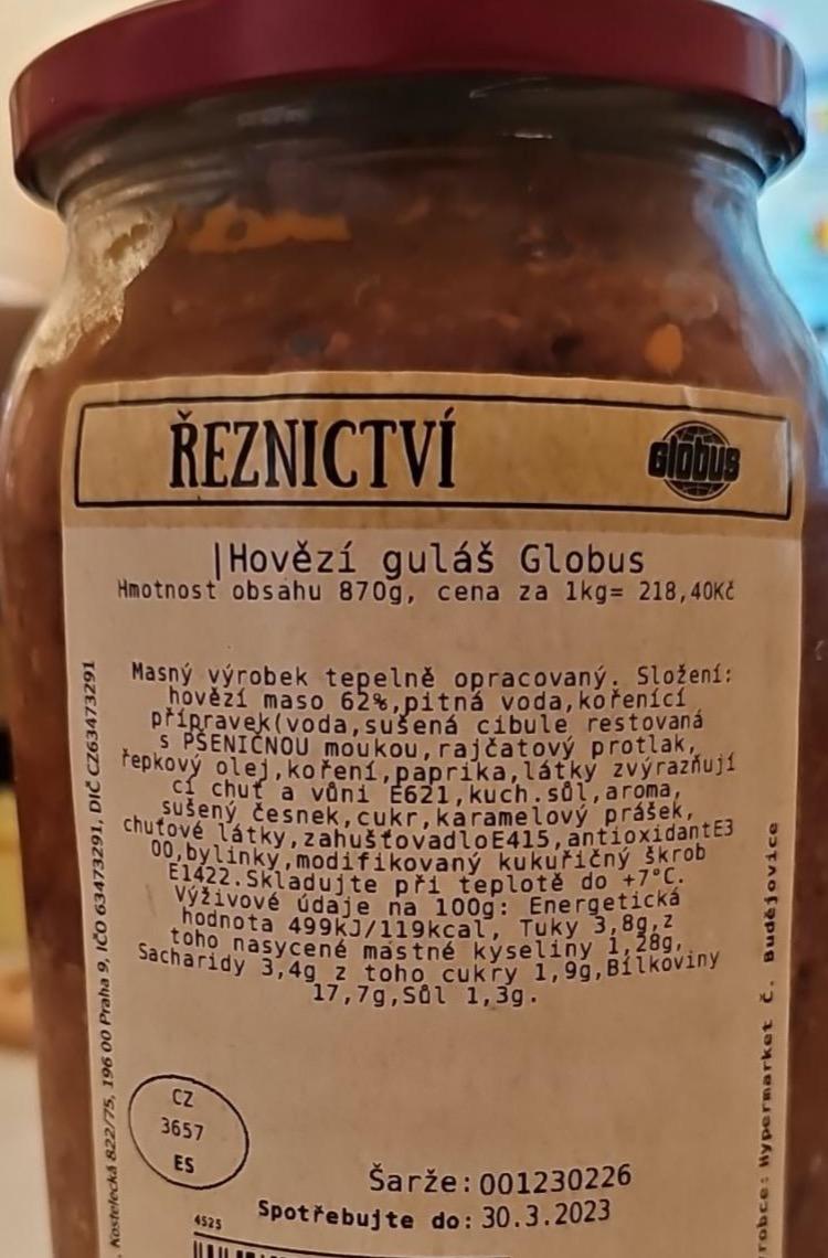 Fotografie - Hovězí guláš řeznictví Globus