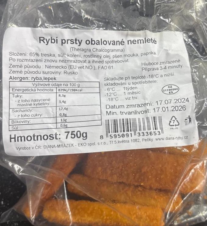 Fotografie - Rybí prsty obalované nemleté Diana Fish