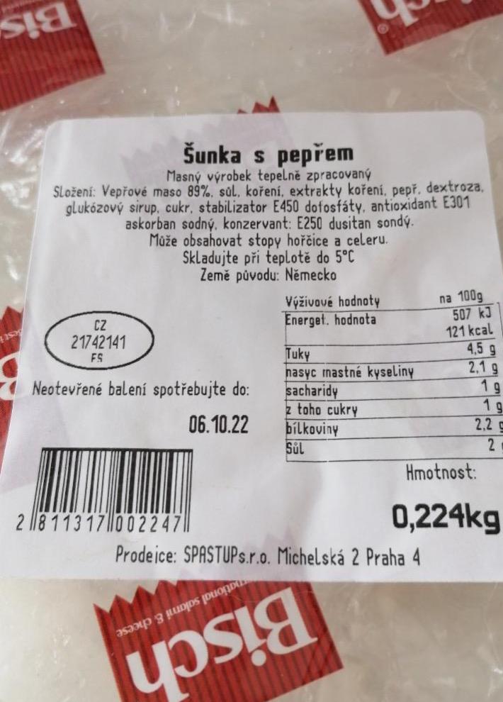 Fotografie - Šunka s pepřem Bisch