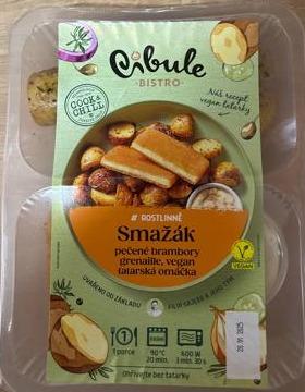 Fotografie - Smažák pečené brambory grenaille, vegan tatarská omáčka Cibule Bistro
