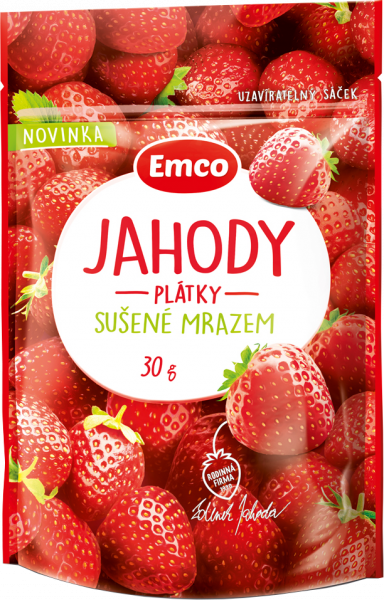Fotografie - Jahody plátky sušené mrazem Emco