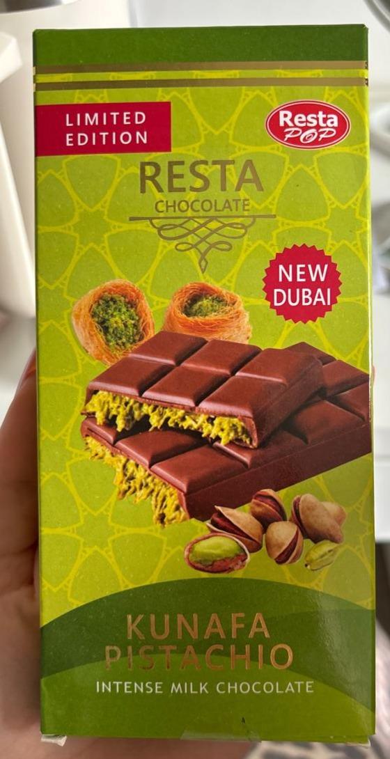 Fotografie - Kunafa pistachio intense milk chocolate Resta